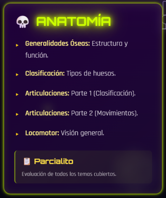 CRONOGRAMA | CURSO ANUAL ANATOMIA